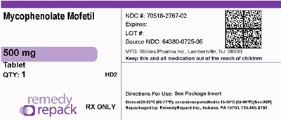 Mycophenolate Mofetil 500mg 70518 2767 02